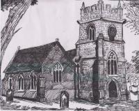 Pen And Ink - Churchyard - Pen And Ink
