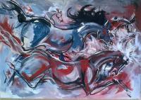 Horses - Gouache Paintings - By M V, Expression Painting Artist