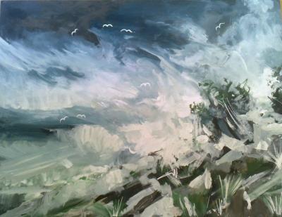 Seascapes - Storm On See - Oil On Canvas