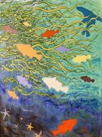 Rockfish N Kelp - Acrylic Paintings - By Erik Schlobohm, Contemporary Painting Artist