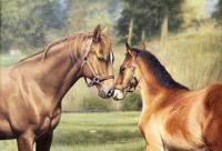 Gentle Kiss - Oil On Canvas Paintings - By Barry J Davis, Realism Painting Artist