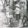 Hanoi Sunshine - Pencil Drawings - By Fred Hebing, Realism Drawing Artist