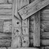 Detail Of Barn - Pencil Drawings - By Fred Hebing, Realism Drawing Artist