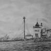 Tungenes Lighthouse Norway - Pencil Drawings - By Fred Hebing, Realism Drawing Artist