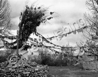 Photos Of Asia - Tibetan Monastary - Black And White