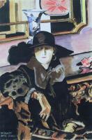 Woman In The Black Hat After Cadell - Ink And Watercolour Paintings - By Jim Dlass, Figurative Painting Artist