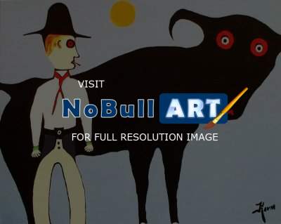 Pops Art 2 - Bull Rider - Acrylic On Canvas
