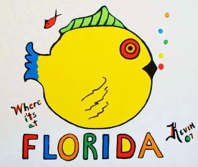 Key West - Florida Fish - Acrylic On Canvas