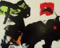 Buffalo Hunter - Acrylic On Canvas Paintings - By Robert Kevin, Abstract Painting Artist