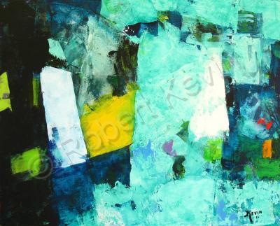 Latest Work - Teal - Acrylic On Canvas