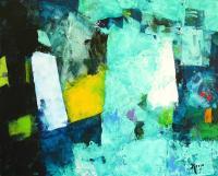 Teal - Acrylic On Canvas Paintings - By Robert Kevin, Abstract Painting Artist