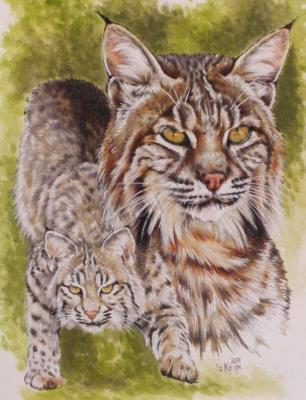 Beautiful Breeds - Wildlife - Brassy - Watercolor Enhanced Colored Pe