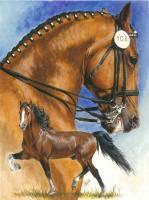Beautiful Breeds - Equine - Hackney - Watercolor Enhanced Colored Pe