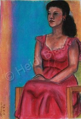 Portraits - Sitting Beauty - Pastel