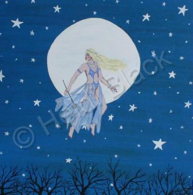 Fantasy - Starlight Fairy - Acrylic On Wood