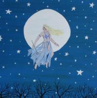 Starlight Fairy - Acrylic On Wood Paintings - By Heidi Black, Impressionistic Painting Artist