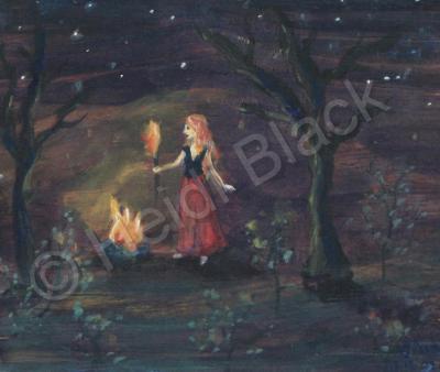 Fantasy - Gypsy Fire - Acrylic On Wood