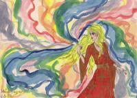 Fantasy - Rainbow Enchantress - Watercolor