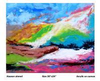 Landscape - Acrylic On Canvas Paintings - By Haseen Ahmed, Abstarect Painting Artist