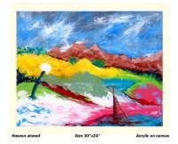 Landscape - Acrylic On Canvas Paintings - By Haseen Ahmed, Abstarect Painting Artist