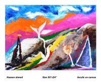 Landscape - Acrylic On Canvas Paintings - By Haseen Ahmed, Abstarect Painting Artist