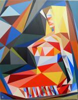 Splintered Nude - Acrylic Painting Paintings - By Travis Mullins, Abstract Painting Artist