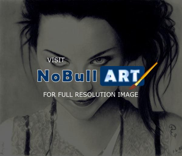 Pencil Drawings Of Famous Peop - Amy Lee Of Evanescence Pencil Drawing - Pencil  Paper