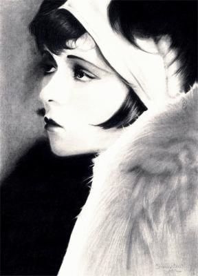 Pencil Drawings Of Famous Peop - Clara Bow Pencil Drawing - Pencil  Paper