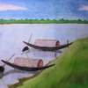 Duti Nouka - Water Color Paintings - By Ahmad Kazi, Photorealistic Painting Artist