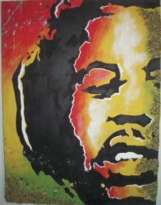 Portrait - Rasta Bob - Acrylic