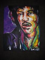 Jimi - Acrylic Paintings - By Greg Bucher, Portraitsrealistic Painting Artist