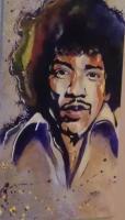 Splash Jimi - Acrylic Paintings - By Greg Bucher, Portraitsrealistic Painting Artist