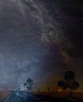 Night Sky Over The Outback - Oils Paintings - By Lanny Roff, Impressionism Painting Artist