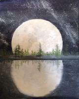 Landscape - The Moon And Milkyway - Oils