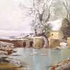 Mill By The Frozen Pond - Oil On Canvasboard Paintings - By Lanny Roff, Impressionism Painting Artist