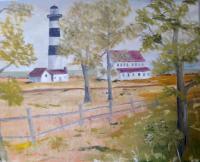 Outer Banks Lighthouse - Oils Paintings - By Lanny Roff, Impressionism Painting Artist
