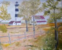 Outer Banks Lighthouse - Oils Paintings - By Lanny Roff, Impressionism Painting Artist