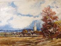 Landscape - After The Harvest - Oil On Canvasboard