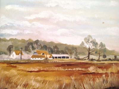 Landscape - Distant Farm - Oils