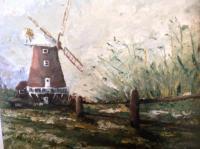 Old Windmill - Oil On Canvasboard Paintings - By Lanny Roff, Impressionism Painting Artist