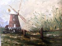 Old Windmill - Oil On Canvasboard Paintings - By Lanny Roff, Impressionism Painting Artist