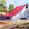 Red Tin Roof - Oils Paintings - By Lanny Roff, Impressionism Painting Artist
