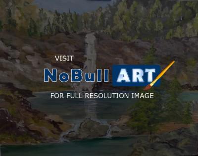 Landscape - Mountain Falls - Acrylics