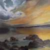 Sunset Seascape - Acrylics Paintings - By Lanny Roff, Impressionism Painting Artist