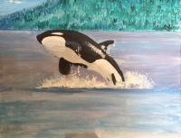 Seascape - Orca Rising - Acrylics