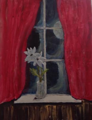 Still Life - Daisies By Moonlight - Acrylics