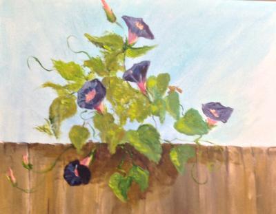 Still Life - Morning Glories - Acrylics