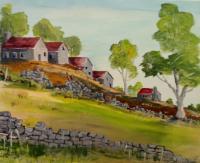 Broken Dry Stone Walls - Acrylics Paintings - By Lanny Roff, Impressionism Painting Artist