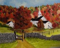 Landscape - New England Autumn - Acrylics