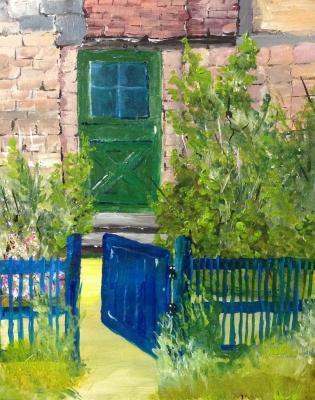 Landscape - Green Door Blue Gate - Acrylics